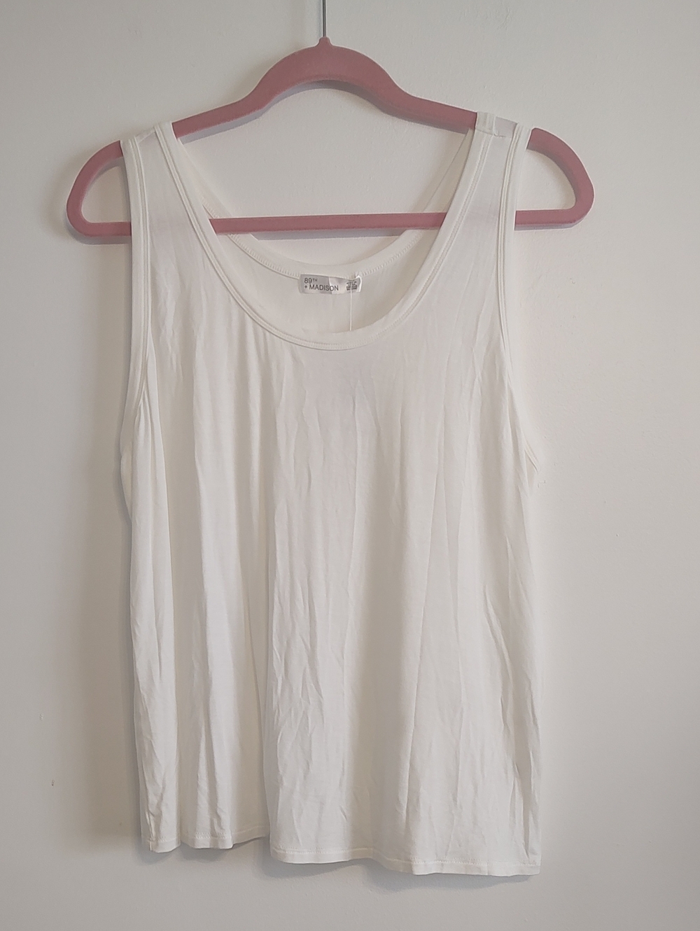 Madison White Scoop Neck Tank Top